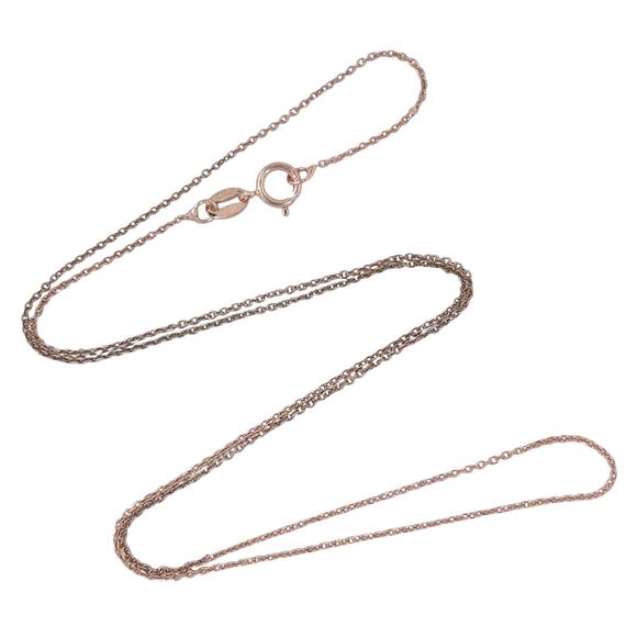 Rose Gold Plate Cable Link Chain Necklace | Vintage Sterling Silver 925 | 18.5" - Picture 1 of 3